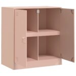 vidaXL Komoda ružová 67x39x73 cm oceľová – Obrázok 7