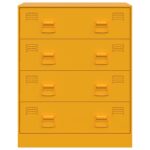 vidaXL Komoda horčicovožltá 67x39x83 cm oceľ – Obrázok 6