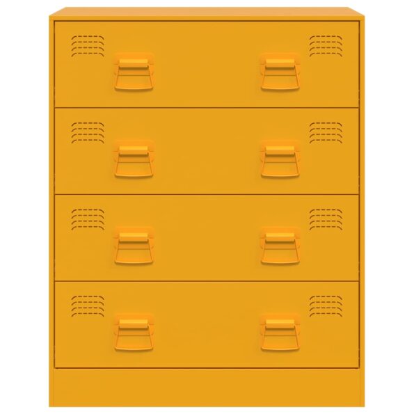 vidaXL Komoda horčicovožltá 67x39x83 cm oceľ – Obrázok 6