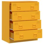 vidaXL Komoda horčicovožltá 67x39x83 cm oceľ – Obrázok 7