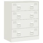 vidaXL Komoda biela 67x39x83 cm oceľ – Obrázok 2