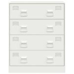 vidaXL Komoda biela 67x39x83 cm oceľ – Obrázok 6