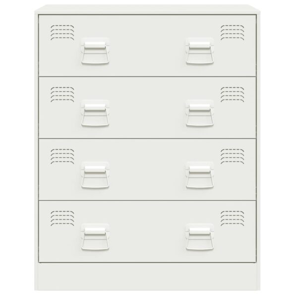 vidaXL Komoda biela 67x39x83 cm oceľ – Obrázok 6