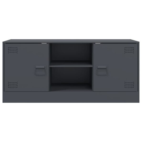 vidaXL TV skrinka antracitová 99x39x44 cm oceľ – Obrázok 6