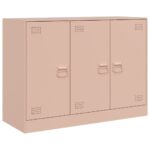 vidaXL Komoda ružová 99x39x73 cm oceľ – Obrázok 2