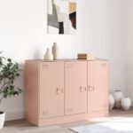 vidaXL Komoda ružová 99x39x73 cm oceľ – Obrázok 3