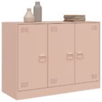 vidaXL Komoda ružová 99x39x73 cm oceľ – Obrázok 4