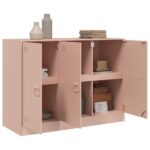 vidaXL Komoda ružová 99x39x73 cm oceľ – Obrázok 5
