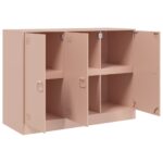 vidaXL Komoda ružová 99x39x73 cm oceľ – Obrázok 7