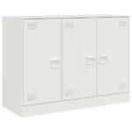 vidaXL Komoda biela 99x39x73 cm oceľ – Obrázok 2