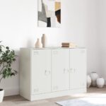 vidaXL Komoda biela 99x39x73 cm oceľ – Obrázok 3