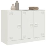 vidaXL Komoda biela 99x39x73 cm oceľ – Obrázok 4