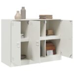 vidaXL Komoda biela 99x39x73 cm oceľ – Obrázok 5
