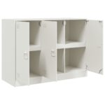 vidaXL Komoda biela 99x39x73 cm oceľ – Obrázok 7