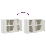 vidaXL Komoda biela 99x39x73 cm oceľ – Obrázok 10