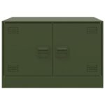 vidaXL Konferenčný stolík olivovo zelený 67x50x44 cm oceľ – Obrázok 6