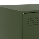 vidaXL Konferenčný stolík olivovo zelený 67x50x44 cm oceľ – Obrázok 10