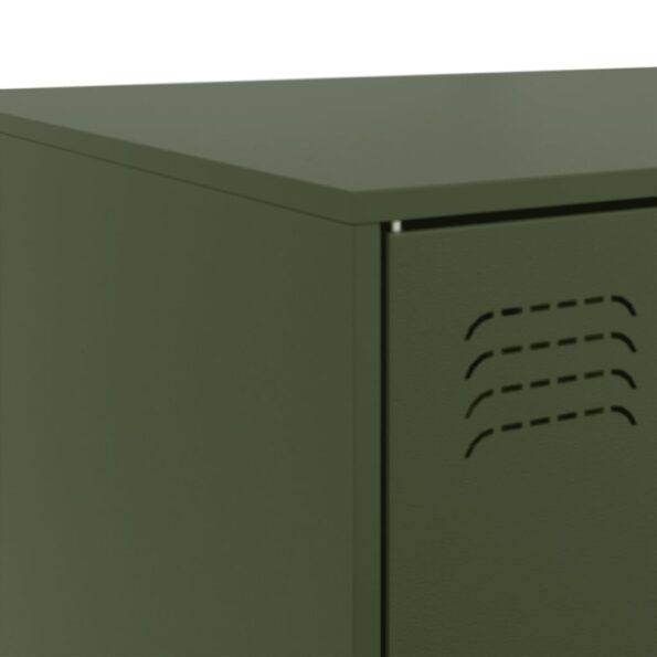 vidaXL Konferenčný stolík olivovo zelený 67x50x44 cm oceľ – Obrázok 10
