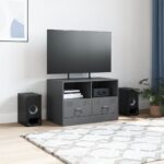 vidaXL TV skrinka antracitová 67x39x44 cm oceľ – Obrázok 3