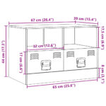vidaXL TV skrinka antracitová 67x39x44 cm oceľ – Obrázok 12