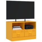 vidaXL TV skrinka horčicovo-žltá 67x39x44 cm oceľ – Obrázok 4