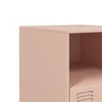 vidaXL Nočný stolík ružový 34,5x39x44 cm oceľ – Obrázok 10