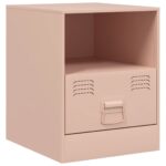 vidaXL Nočné stolíky 2 ks ružové 34,5x39x44 cm oceľ – Obrázok 6