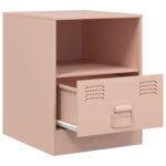 vidaXL Nočné stolíky 2 ks ružové 34,5x39x44 cm oceľ – Obrázok 7
