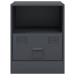 vidaXL Nočný stolík antracitový 34,5x39x44 cm oceľ – Obrázok 6