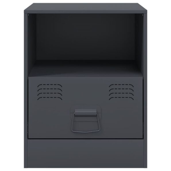 vidaXL Nočný stolík antracitový 34,5x39x44 cm oceľ – Obrázok 6