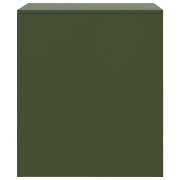 vidaXL Nočné stolíky 2 ks olivovozelené 34,5x39x44 cm oceľ – Obrázok 8