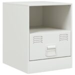vidaXL Nočné stolíky 2 ks biele 34,5x39x44 cm oceľ – Obrázok 6