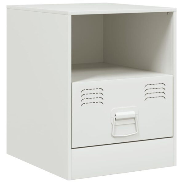 vidaXL Nočné stolíky 2 ks biele 34,5x39x44 cm oceľ – Obrázok 6