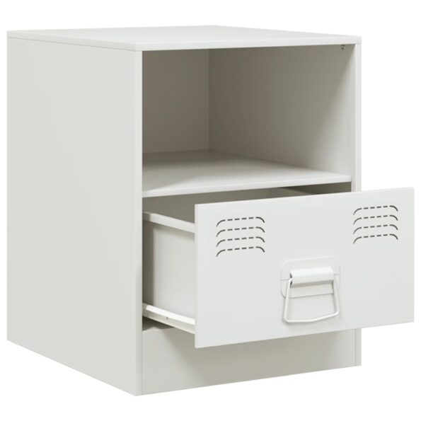 vidaXL Nočné stolíky 2 ks biele 34,5x39x44 cm oceľ – Obrázok 7