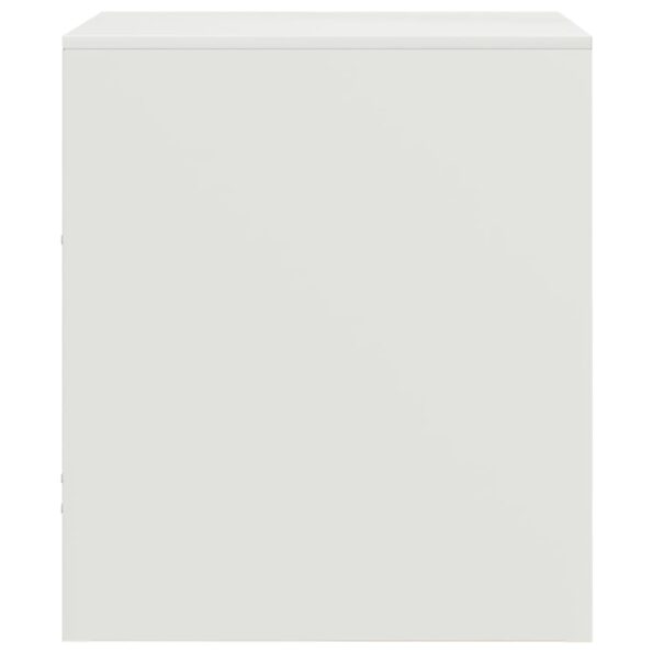 vidaXL Nočné stolíky 2 ks biele 34,5x39x44 cm oceľ – Obrázok 8