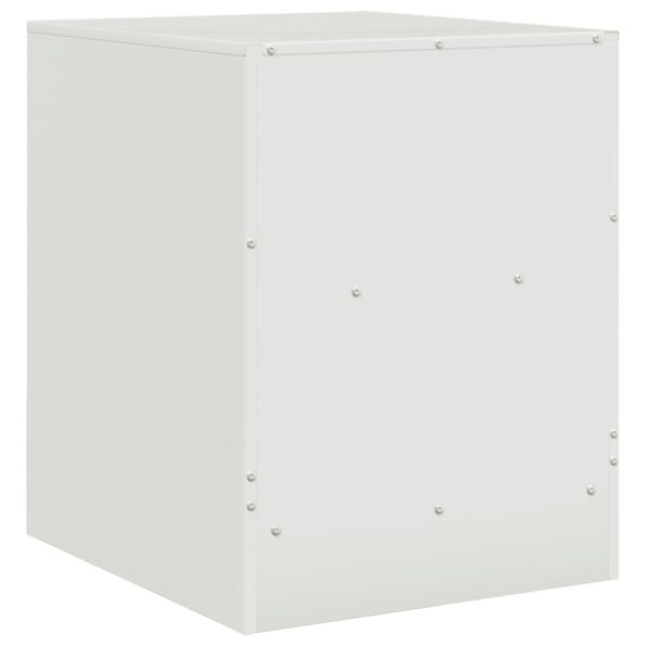 vidaXL Nočné stolíky 2 ks biele 34,5x39x44 cm oceľ – Obrázok 9