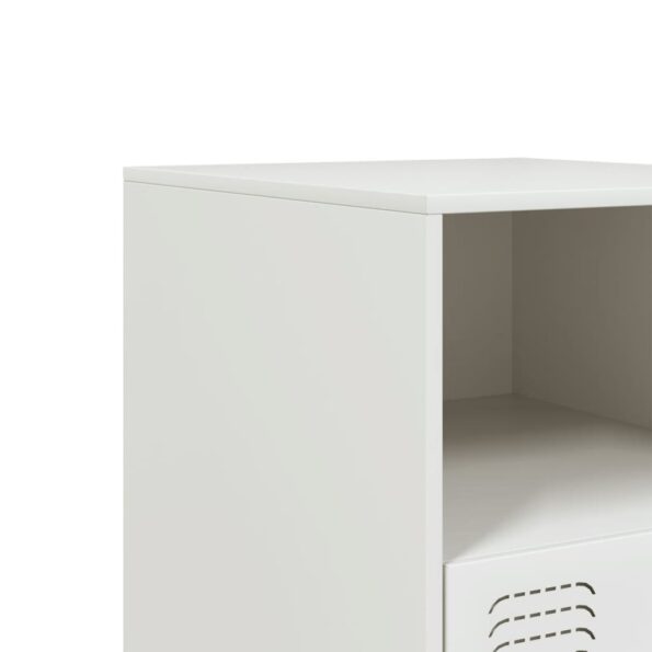 vidaXL Nočné stolíky 2 ks biele 34,5x39x44 cm oceľ – Obrázok 10