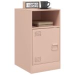 vidaXL Nočný stolík ružový 34,5x39x62 cm oceľ – Obrázok 4