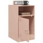 vidaXL Nočný stolík ružový 34,5x39x62 cm oceľ – Obrázok 5