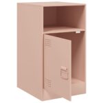 vidaXL Nočný stolík ružový 34,5x39x62 cm oceľ – Obrázok 7