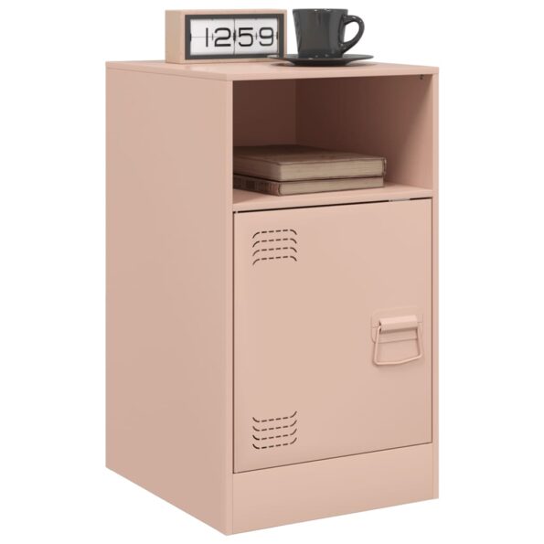 vidaXL Nočné stolíky 2 ks ružové 34,5x39x62 cm oceľ – Obrázok 3