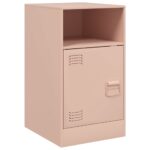 vidaXL Nočné stolíky 2 ks ružové 34,5x39x62 cm oceľ – Obrázok 7