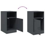 vidaXL Nočný stolík antracitový 34,5x39x62 cm oceľ – Obrázok 10