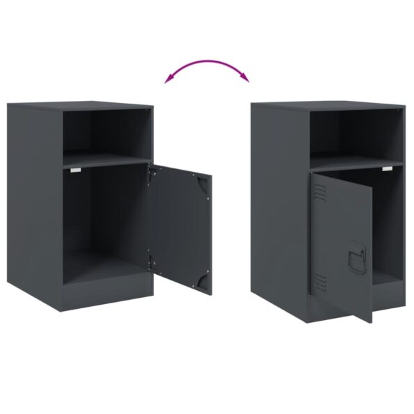 vidaXL Nočný stolík antracitový 34,5x39x62 cm oceľ – Obrázok 10