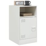vidaXL Nočný stolík biely 34,5x39x62 cm oceľ – Obrázok 4