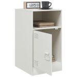 vidaXL Nočný stolík biely 34,5x39x62 cm oceľ – Obrázok 5