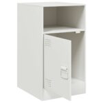 vidaXL Nočný stolík biely 34,5x39x62 cm oceľ – Obrázok 7