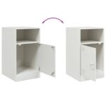 vidaXL Nočný stolík biely 34,5x39x62 cm oceľ – Obrázok 10