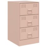 vidaXL Nočný stolík ružový 34,5x39x62 cm oceľ – Obrázok 2