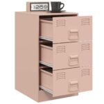 vidaXL Nočný stolík ružový 34,5x39x62 cm oceľ – Obrázok 5